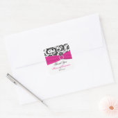 Roze, witte en zwarte kreet Dank je wel Vierkante Sticker (Envelop)