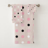 Roze, witte en zwarte Stippen Bad Handdoek (Insitu)