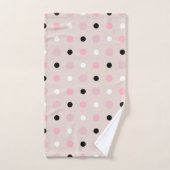 Roze, witte en zwarte Stippen Bad Handdoek (Handdoek)