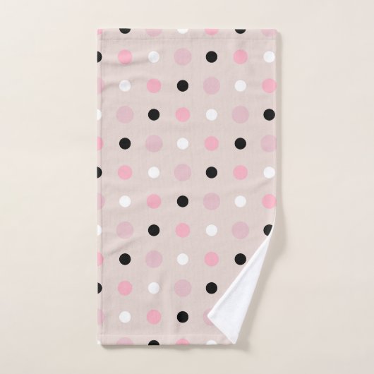 Roze, witte en zwarte Stippen Bad Handdoek (Handdoek)