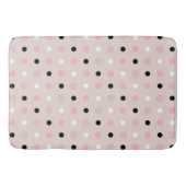 Roze, witte en zwarte Stippen Badmat (Voorkant)