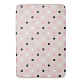 Roze, witte en zwarte Stippen Badmat (Voorkant Verticaal)