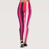 Roze witte en zwarte strepen leggings (Achterkant)