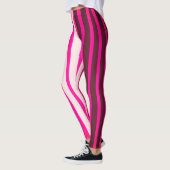 Roze witte en zwarte strepen leggings (Links)