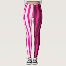 Roze witte en zwarte strepen leggings