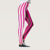 Roze witte en zwarte strepen leggings (Rechts)