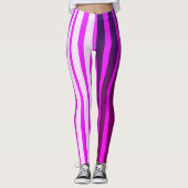 Roze witte en zwarte strepen leggings (Voorkant)