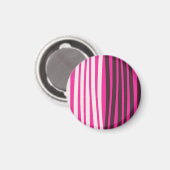 Roze witte en zwarte verticale strepen magneet (Voorkant / Achterkant)