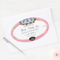 Roze witte etiketten Blauwe Rozen Juwelen Logo