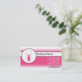 Roze witte fade kever bug visitekaartjes (Staand voorkant)