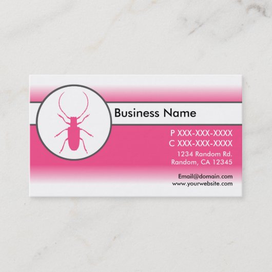 Roze witte fade kever bug visitekaartjes (Voorkant)