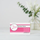 Roze witte fade kleding hanger visitekaartjes (Staand voorkant)