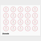 Roze & Witte Fantasie Cake Bakkerij Sticker Label (Vel)