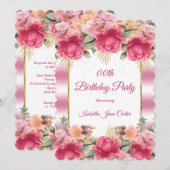  roze witte feestdag bloemen bloemen kaart (Voorkant / Achterkant)