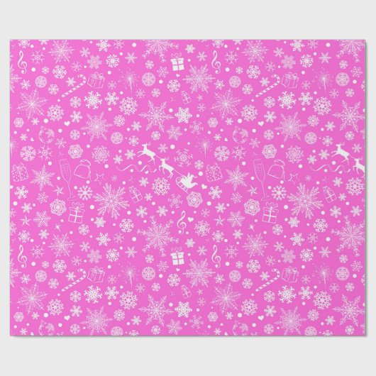 roze witte feestdag cadeaupapier (Vlak)