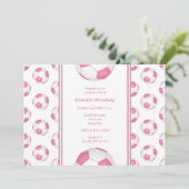 roze witte feestdag of teamparty voor voetbalvoetb kaart (Staand voorkant)