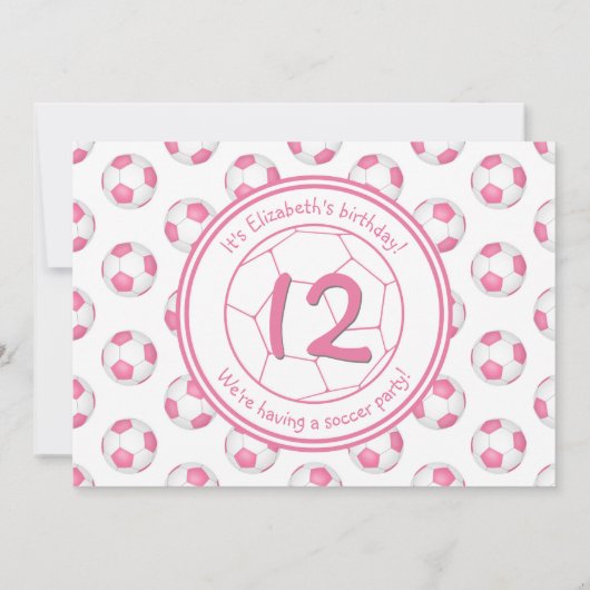 roze witte feestdag of teamparty voor voetbalvoetb kaart (Achterkant)