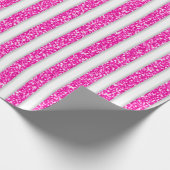 Roze witte feestkerst cadeaupapier (Hoek)