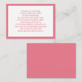 Roze Witte Fiver 5-dollar kinderfeest Informatiekaartje (Voorkant / Achterkant)