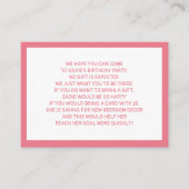 Roze Witte Fiver 5-dollar kinderfeest Informatiekaartje (Voorkant)