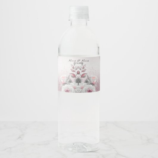 Roze witte flacon Water Etiket (Voorkant)