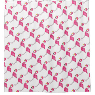 Roze witte flamingo Flamingos Bird Curtain Douchegordijn