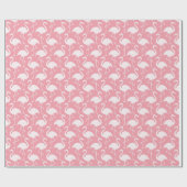 Roze witte flamingo patroon inpakpapier (Vlak)
