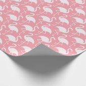 Roze witte flamingo patroon inpakpapier (Hoek)