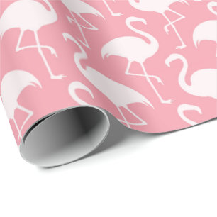 Roze witte flamingo patroon inpakpapier