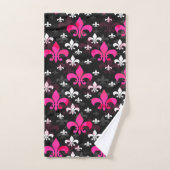 Roze Witte Fleur De Lis Bad Handdoek (Handdoek)