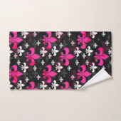 Roze Witte Fleur De Lis Bad Handdoek (Handdoek)