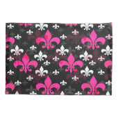 Roze Witte Fleur De Lis Kussensloop (Achterkant)