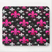 Roze Witte Fleur De Lis Muismat (Voorkant)