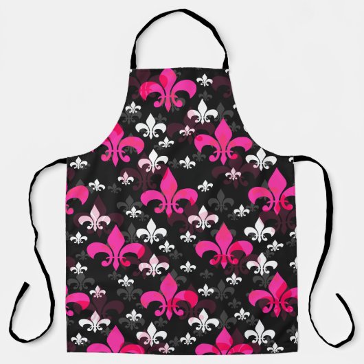 Roze Witte Fleur De Lis Schort (Voorkant)