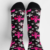 Roze Witte Fleur De Lis Sokken (Top)
