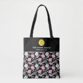  roze witte flora Aangepaste Pickleball Paddle Tote Bag (Voorkant)