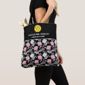 roze witte flora Aangepaste Pickleball Paddle Tote Bag (Dichtbij)