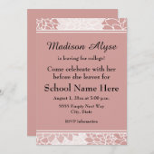 Roze witte flora die weggaat voor de Partij van he Kaart (Voorkant / Achterkant)