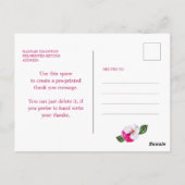  Roze Witte Floral 50ste verjaardag Dank u Briefkaart (Achterkant)