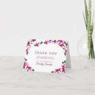 roze witte Floral 60th Birthday Bedankkaart