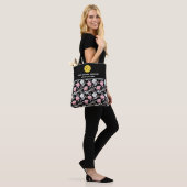 roze witte Floral Aangepaste Tennis Racket Tote Bag (Op model)