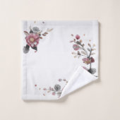 Roze witte Floral Bath Towel Set Bad Handdoek (Wasdoekje)