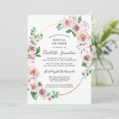 Roze witte Floral Eucalyptus Vrijgezellenfeest Kaart (Staand voorkant)