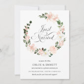 Roze witte Floral gewoon gehuwde lolling Aankondiging (Voorkant)