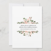 Roze witte Floral gewoon gehuwde lolling Aankondiging (Achterkant)