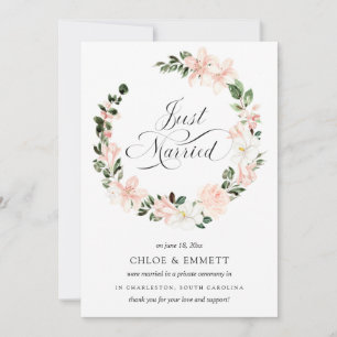Roze witte Floral gewoon gehuwde lolling Aankondiging