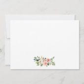 Roze witte Floral kalligrafie sparen de Datum Kaar Save The Date (Achterkant)
