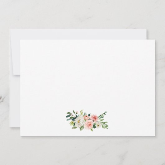 Roze witte Floral kalligrafie sparen de Datum Kaar Save The Date (Achterkant)