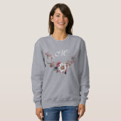 Roze witte Floral Sweatshirt (Voorkant volledig)