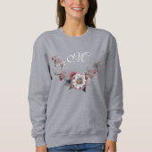 Roze witte Floral Sweatshirt (Voorkant)